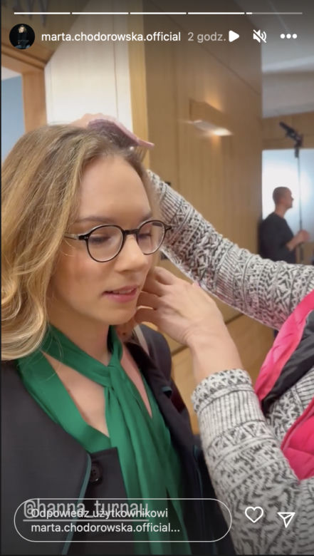 M jak miłość. Hanna Turnau (Sylwia) na planie