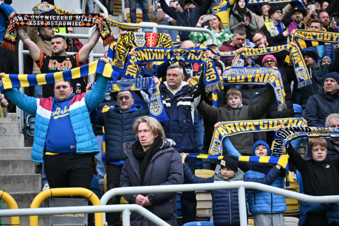 Arka Gdynia - Widzew Łódź: Zdjęcia kibiców i zawodników z meczu 25. kolejki PKO BP Ekstraklasy