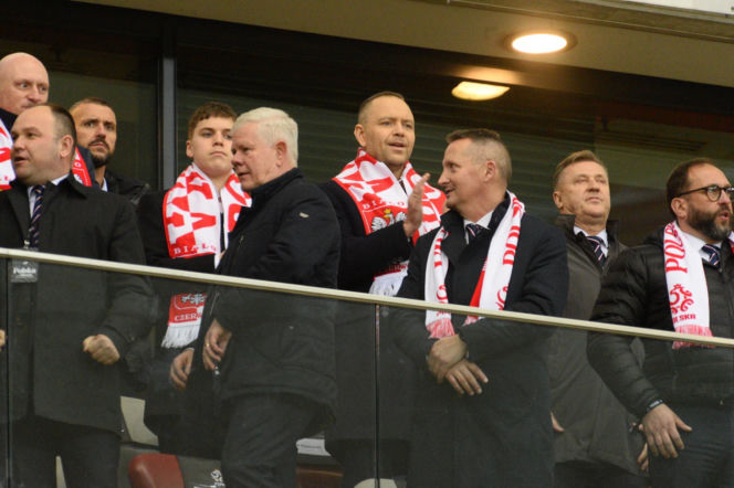 Karol Nawrocki i Przemysław Czarnek na mecze Polska - Albania