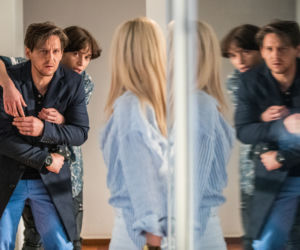 Papiery na szczęście odc. 1. Marta (Adriana Kalska), jej syn Maks (Jakub Gąsior), Krzysztof Kris (Mateusz Kmiecik)