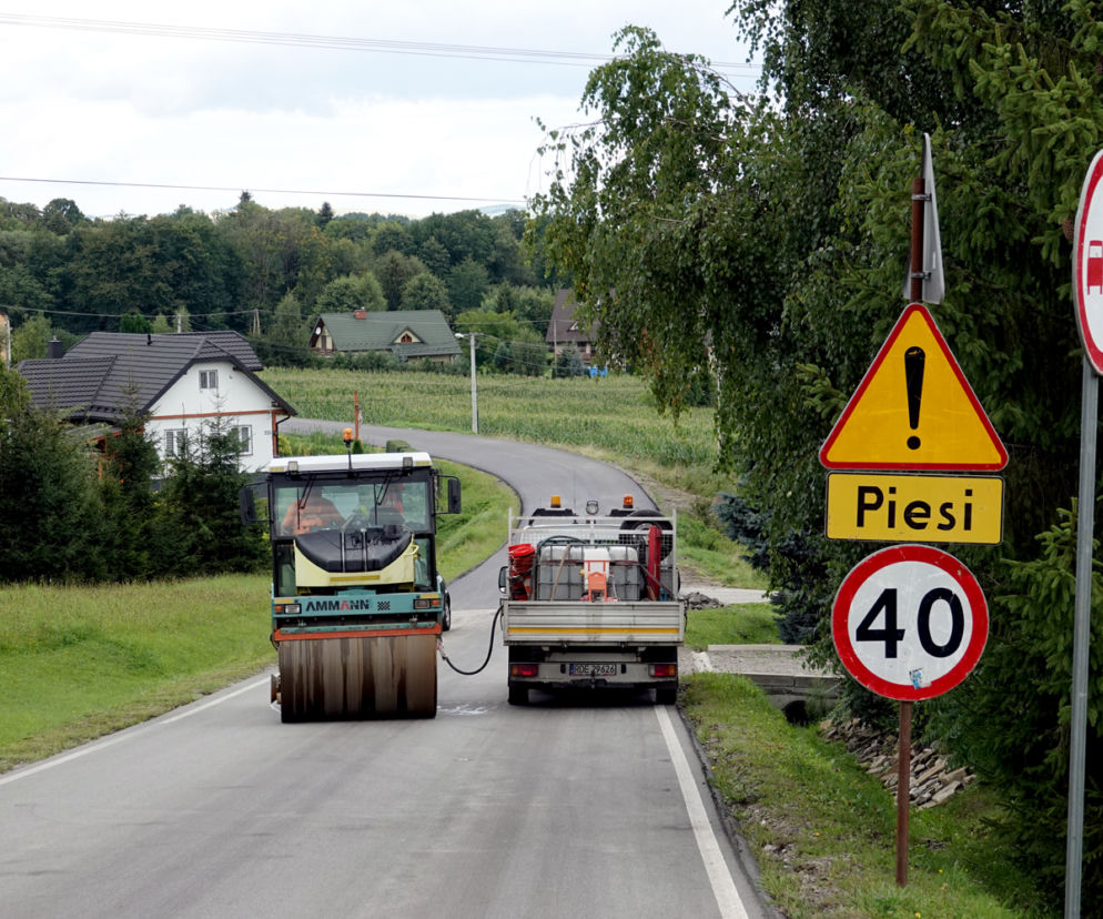 Remont trasy Grybów - Krużlowa Wyżna