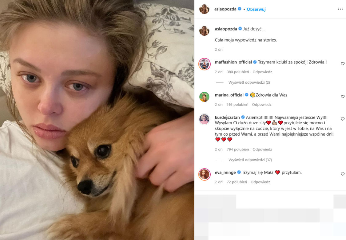 Joanna Opozda w szpitalu 