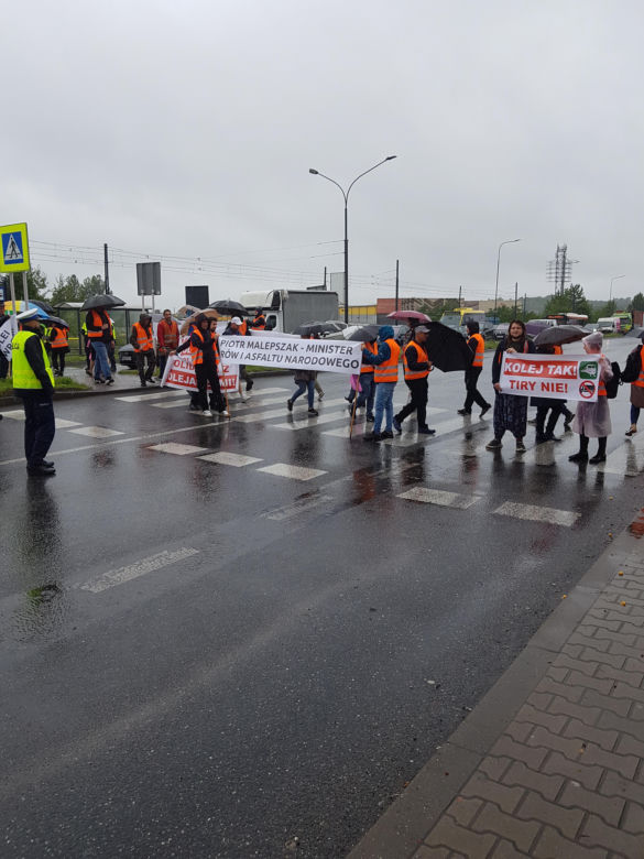 Protest Kolejarzy w Dąbrowie Górniczej