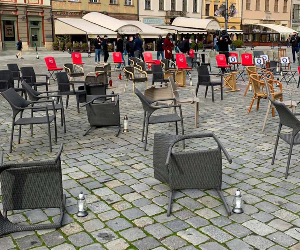 Protest restauratorów na Rynku we Wrocławiu