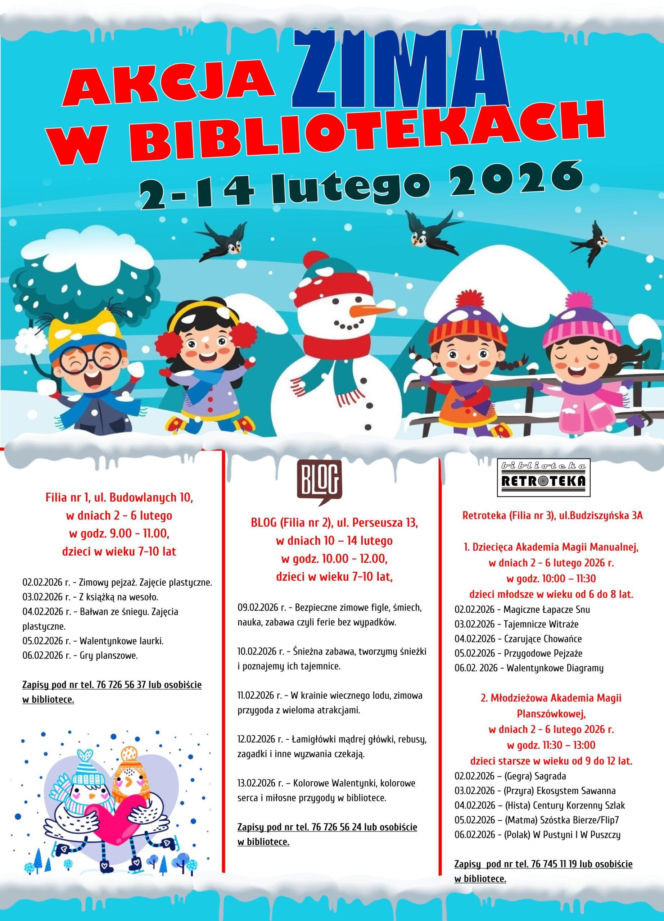 Ferie w Bibliotece - plakat