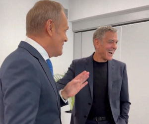 Premier Donald Tusk i George Clooney