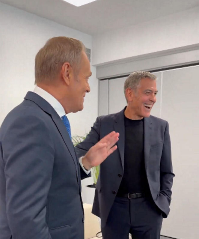 Premier Donald Tusk i George Clooney