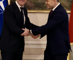 Rutte na spotkaniu z Nawrockim