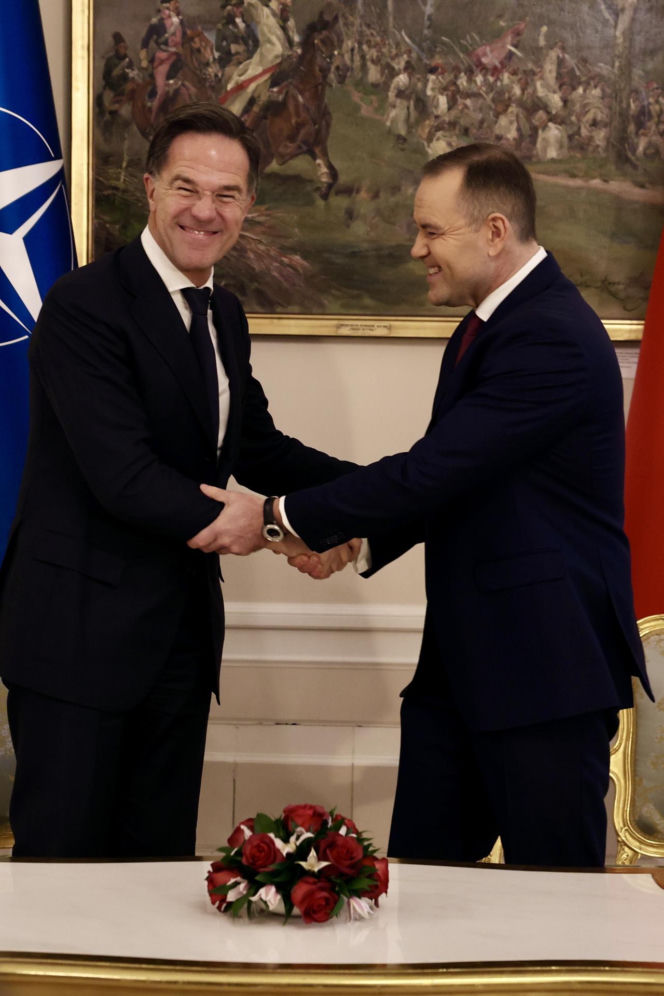 Rutte na spotkaniu z Nawrockim