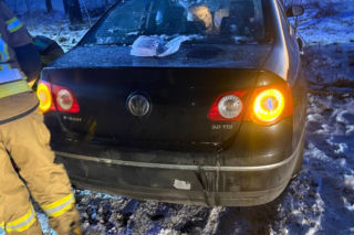 Zderzenie trzech aut na DW212 03.02.2026