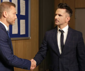 M jak miłość odc. 1523 po wakacjach 2020. Kamil Gryc (Marcin Bosak), Andrzej Budzyński (Krystian Wieczorek)