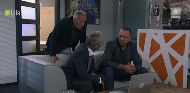 Pierwsza miłość odc. 2149. Karol Weksler (Karol Strasburger), Andrzej (Jerzy Bończak), Tomuś (Roman Bugaj)