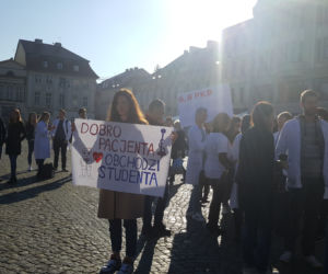 Rezydenci z bydgoskich szpitali protestowali na Starym Rynku