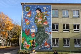 Maria Konopnicka na łyżwach. Nowy mural powstał w Białymstoku [AUDIO]