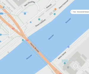 Niemieckie nazwy ulic w Szczecinie na mapach Bing