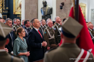 Karol i Marta Nawroccy na obchodach Święta Wojska Polskiego