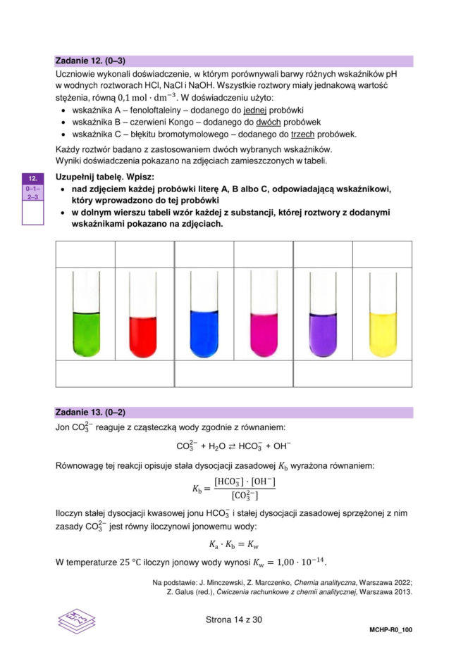 Matura 2026: chemia rozszerzona 13.05.2026 r. Arkusze CKE [Formuła 2023]