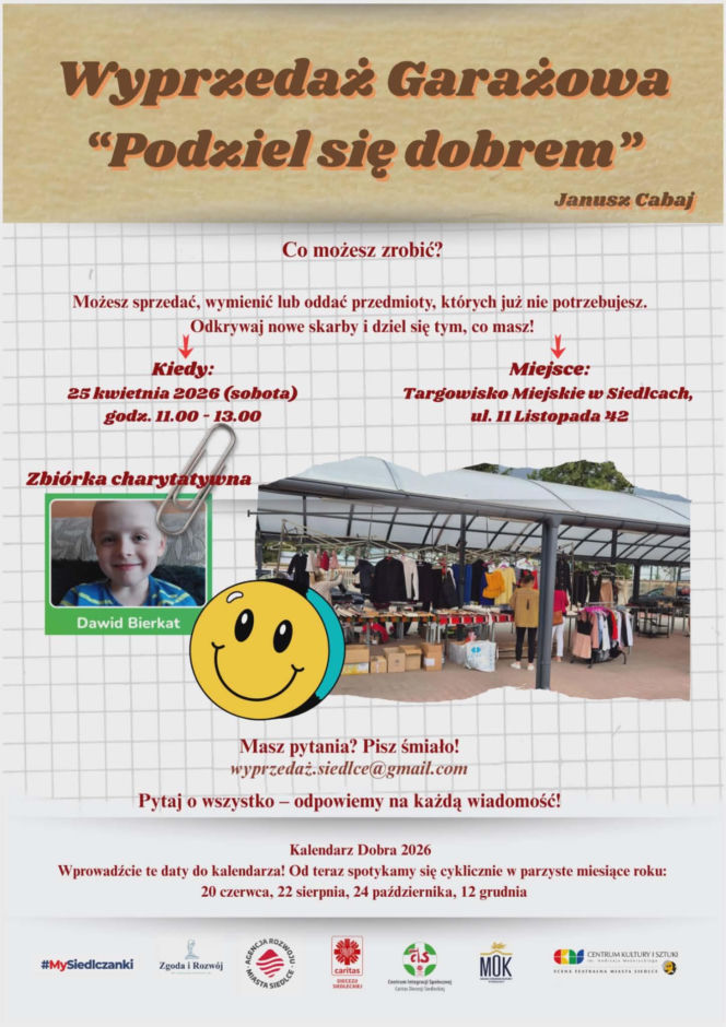 Rusza charytatywna „Wyprzedaż Garażowa – Podziel się dobrem”