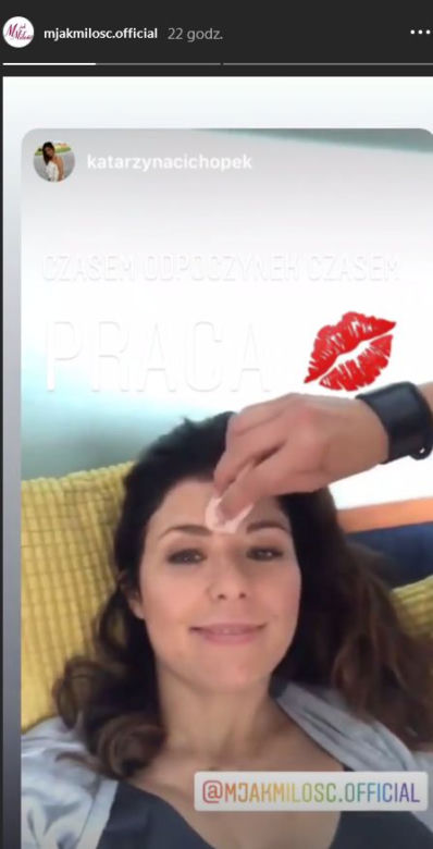 M jak miłość po wakacjach 2018. Kinga (Katarzyna Cichopek) na planie