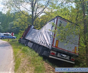 Ciężarówka po uderzeniu w drzewo zaczęła się palić. Kierowca był kompletnie pijany 