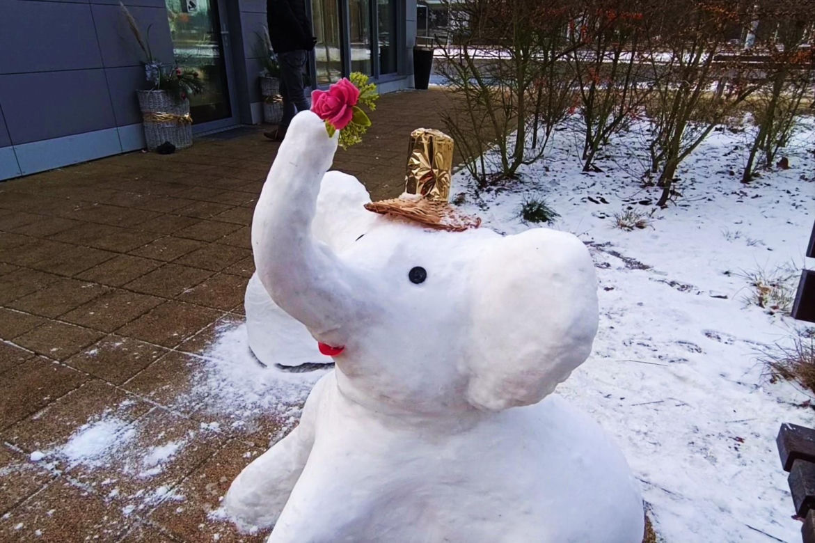 Rzeźby ze śniegu na pętli Głębokie