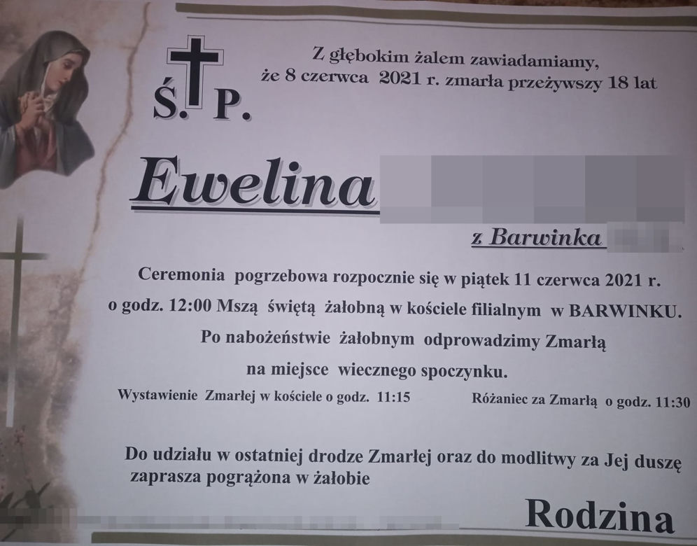 Barwinek. Śmierć 18-letniej Eweliny [ZDJĘCIA]