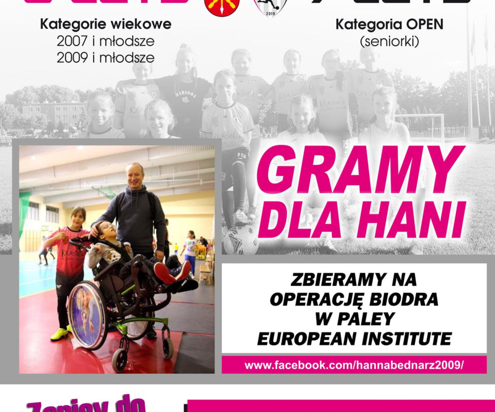 Plakat promujący Charytatywny Turniej Piłki Nożnej Kobiet