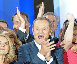 Wybory 2011. Sztab wyborczy PO. Donald Tusk, Ewa Kopacz