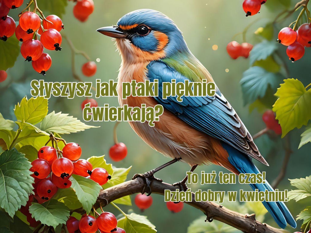 Kartki dzień dobry w kwietniu