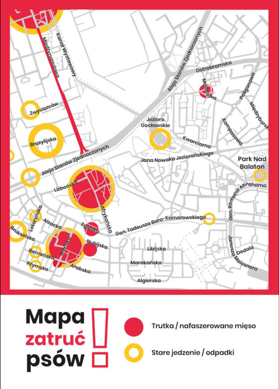 Saska Kępa - mapa zagrożeń dla psów