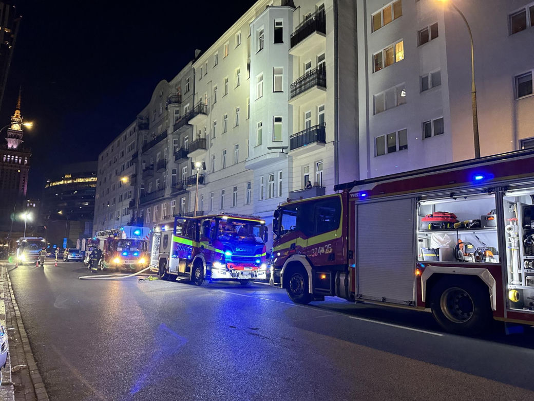 Pożar mieszkania w centrum Warszawy
