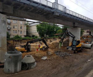 Koniec kolejowego nasypu w centrum Krakowa