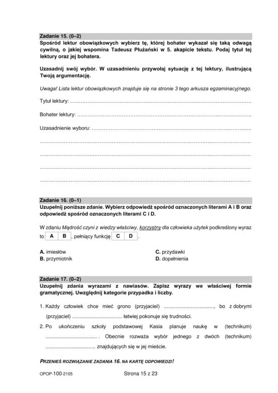 Egzamin ósmoklasisty 2021, język polski. Arkusze CKE, pytania, odpowiedzi