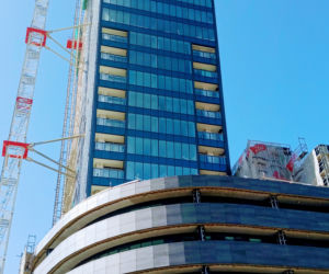 Budowa Hanza Tower - kwiecień 2020
