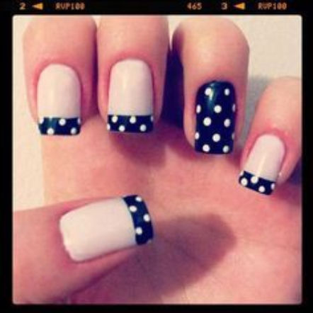 manicure, paznokcie, manicure w kropki, lakier do paznokci