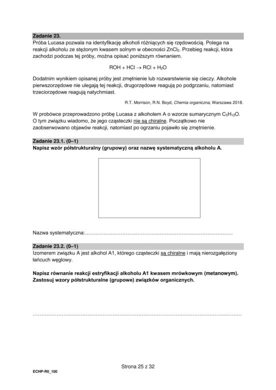 Matura 2025 chemia rozszerzona - arkusz CKE 16.05.2025 - Formuła 2015