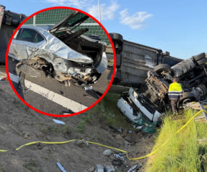 Poważny wypadek na trasie S8. Ciężarówka zderzyła się z osobówką, na miejscu służby