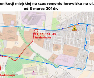 Zmiany w komunikacji miejskiej na czas remontu torowiska