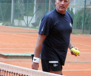 Karol Strasburger ćwiczy