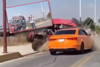 Uliczny wyścig zakończył się dzwonem. Audi pędziło pod prąd - WIDEO