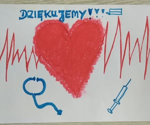 Dzieci dziękuja medykom