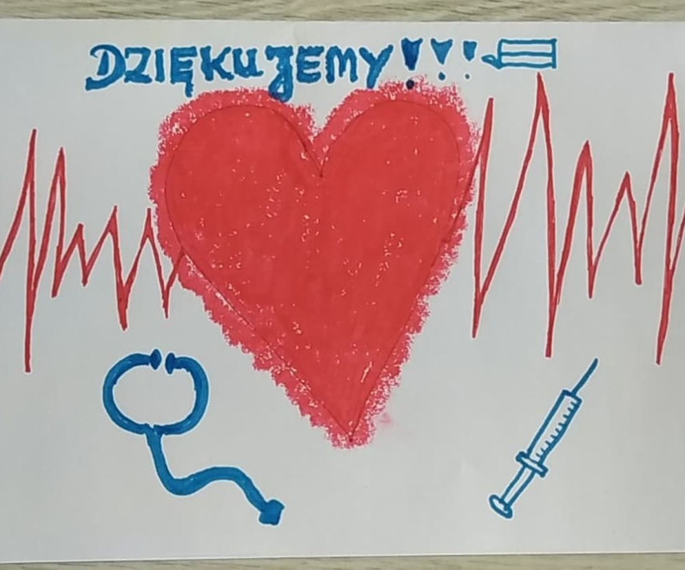 Dzieci dziękuja medykom