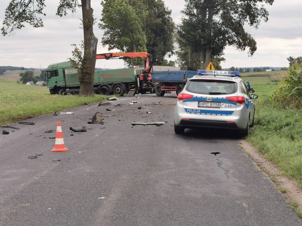 31-latek zginął w czołowym zderzeniu z ciężarówką