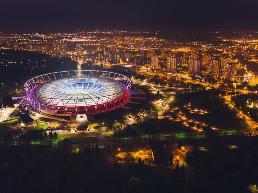 Nocny Stadion Śląski z lotu ptaka [ZDJĘCIE DNIA]