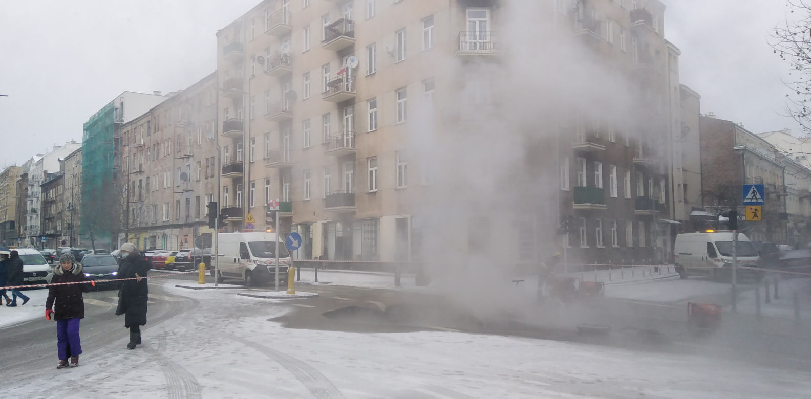 Kłęby pary na Pradze
