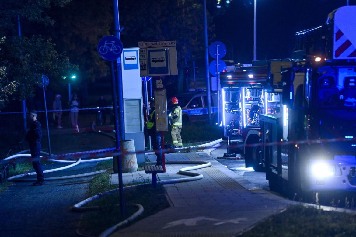 Pożar pustostanu w Warszawie (23.09.2025)