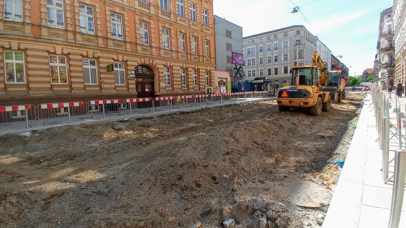 Przebudowa ulic w centrum Szczecina - maj 2020