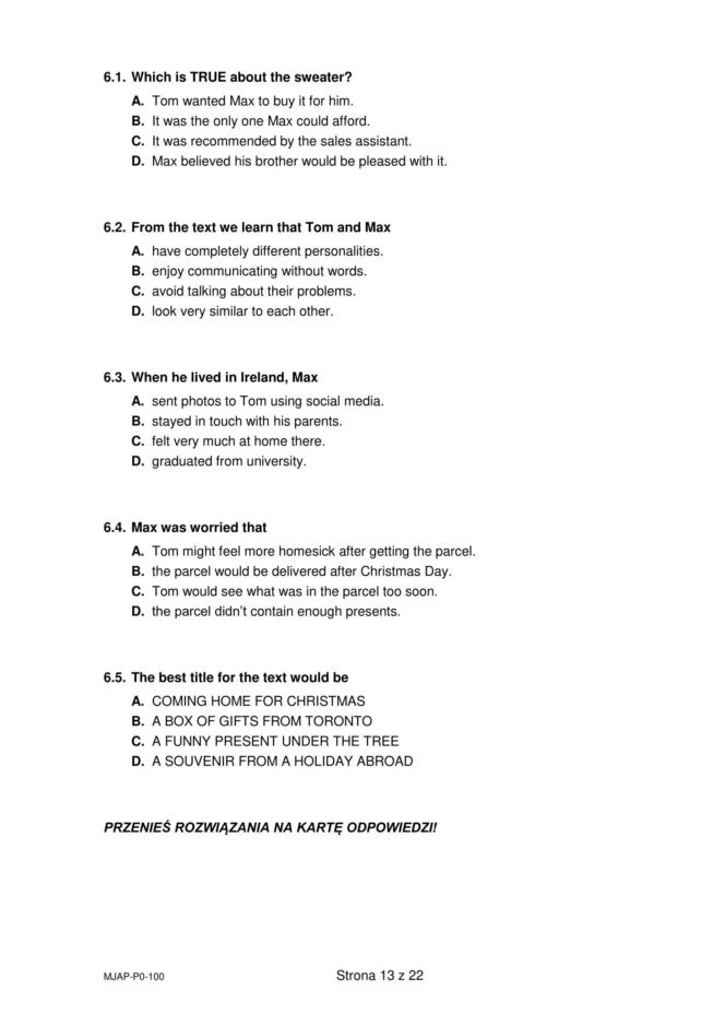 Matura próbna 2026: j. angielski arkusz CKE [6.03.2026]