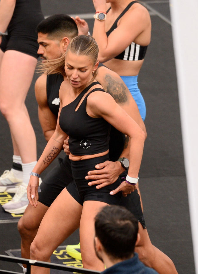 Anna Lewandowska z przystojnym Latynosem na zawodach Hyrox