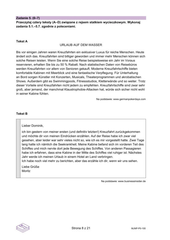 Matura 2025: niemiecki 7.05.2025. Arkusze CKE i odpowiedzi. Poziom podstawowy [Formuła 2023]	